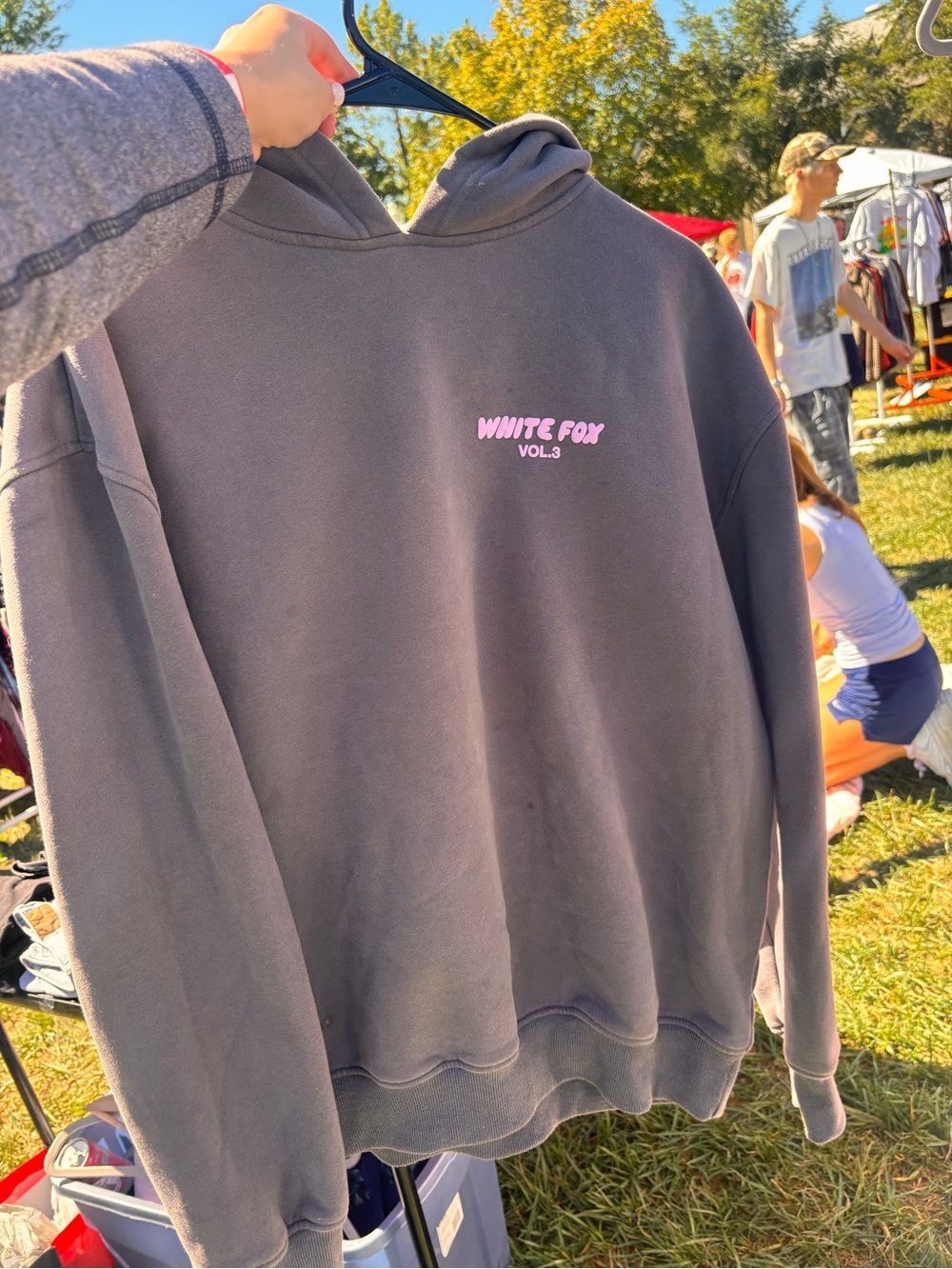 White Fox Gray Hoodie Sweatshirt